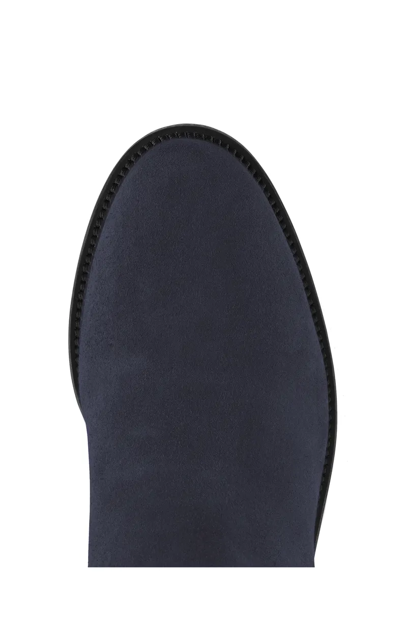 Fairfax and Favor Regina Flat Boots Navy Suede-5